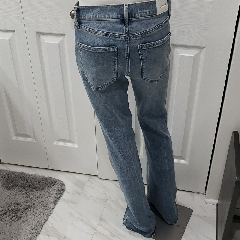 Express Blue Flare Wide Leg Jeans